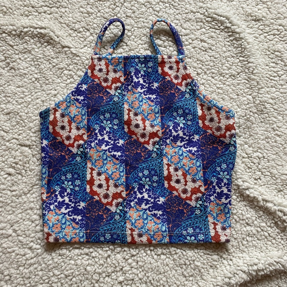Topshop Cropped Patterned Tank